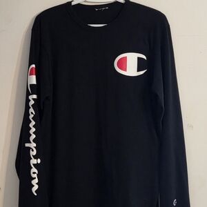 Champion Black Long Sleeve with Logo